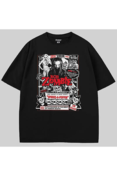 Crazy Rob Zombie Spooks a Poppin Oversized T-Shirt