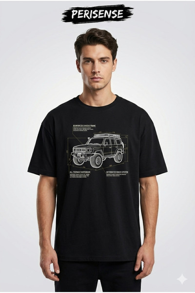 PERISENSE Tricou unisex supradimensionat din bumbac pieptănat premium, cu imp...