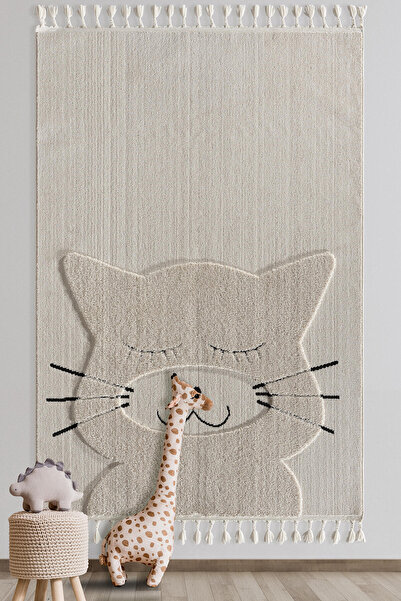 Neşem Halı Boutique Kids - Kitty Kedi Figürlü Antialerjik Çocuk Odası Halısı