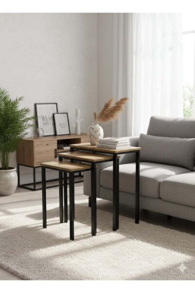 Generic Modern Nesting Coffee Table Set (Set of 3) Camel colour