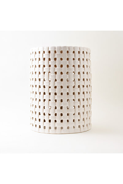 homez Ceramic Side Table, Grey 34*34*45 Cm