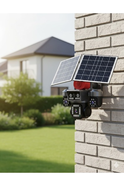 Cyz Bilişim Solar Enerjili 3 Lensli Akıllı Dış Mekan Güvenlik Kamerası | PTZ ...