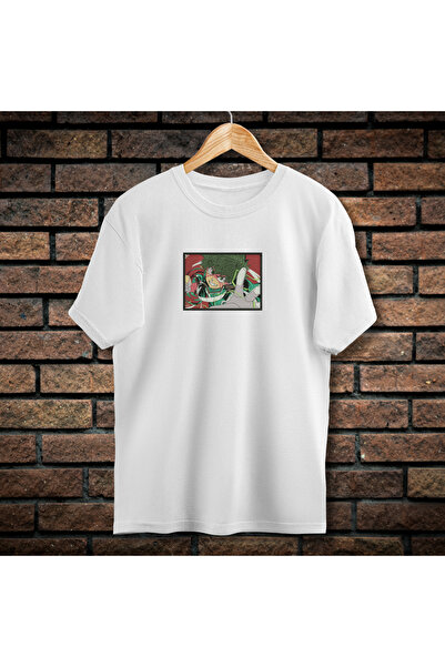 CXO Craft Men's T-Shirt with Embroidery and Print, Izucu Midoriya, Cotton