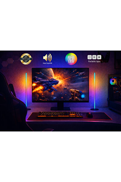 origa 2'Lİ 50 CM RGB STICK LED LAMBADER ,FULL RENK RGB AYDINLATMA SİSTEMİ KUM...