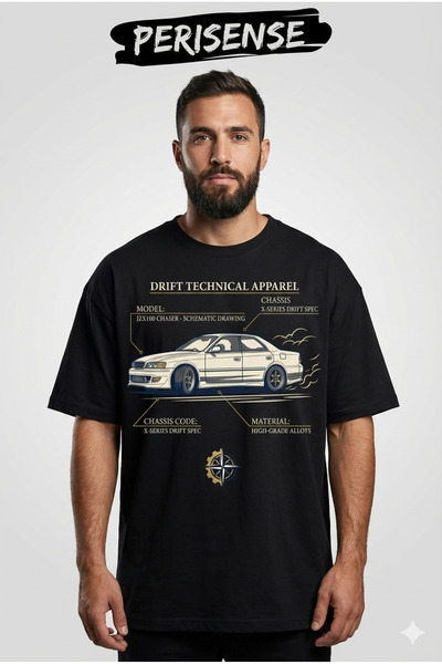 YRN COLLECTION Tricou unisex oversize din bumbac pieptănat premium, cu imprim...