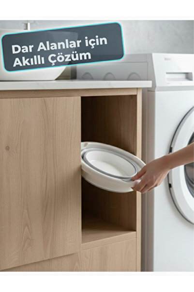 CALVERA Pratik Katlanabilir Akordiyon Kova - 12 Litre Yer Kaplamayan Katlanır Su Kovası