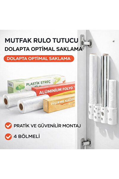 justone Inside Cabinet Kitchen Roll Organizer |   Stretch Film Foil |   Adhes...