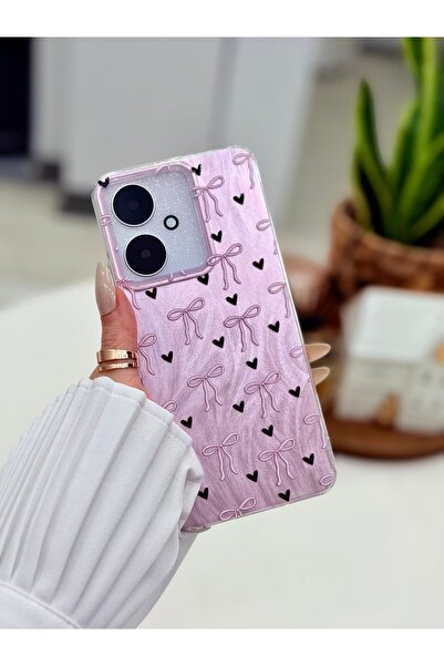 Go Aksesuar Xiaomi Redmi 13C Compatible Shine Bow Color Gradient Print Design...
