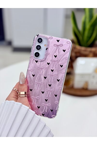 Go Aksesuar Galaxy A15 Compatible Shine Bow Design Color Changing Silicone Case