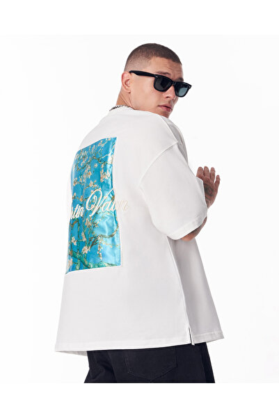 martin valen Van Gogh Blossoms White Oversized T-Shirt