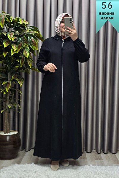 Elmas Tesettür Îmbrăcăminte pentru femei, mărime mare, cu glugă, din cașmir m...