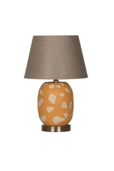 MOENAStudio Turuncu Marakesh Seramik Abajur – El Yapımı Otantik Tasarım, Bej ...