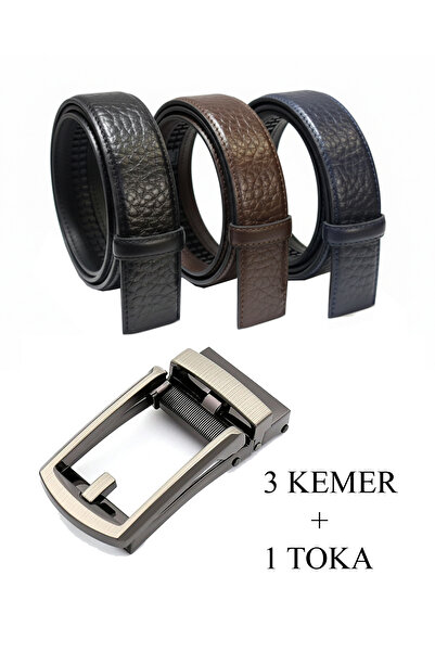 Kemer Dünyası Arizona Genuine Leather Automatic Buckle Holeless Men's Belt