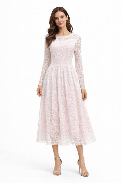 codemark Round Neck Lined Lace Dress