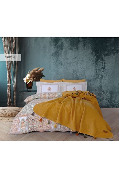 İyi Geceler İstanbul Sahara Cotton Blanket 100% Cotton Duvet Cover Set (7 Pie...