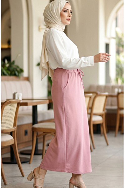 sefamerve Sports Skirt with Pockets 0152-28 Pink