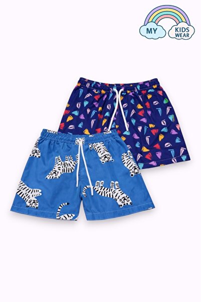 My Kids Wear Boy's Gradient Patterned Swim Shorts Set of 2, Ages 3-16, 12423