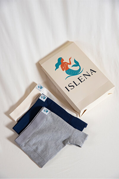 ISLENA 3'lü Boxer - Comfy Classic Set (Krem/Gri/Lacivert 3'lü Boxer Set)