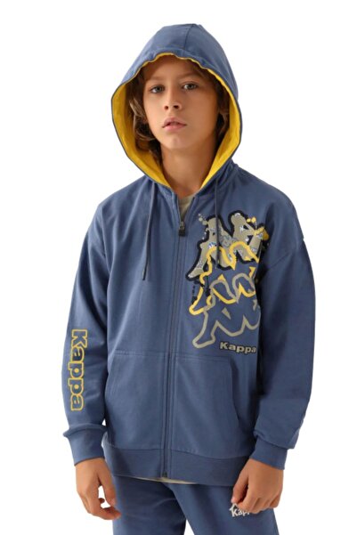 Kappa 5-16 Years Old Licensed Boy's Cardigan-Indigo