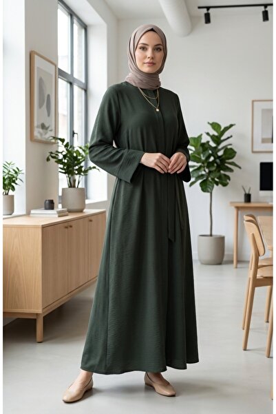 sefamerve Ferace cu centură din material Aerobin 4043-05 kaki