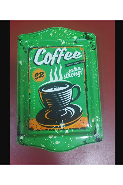 esdekor Small Themed Metal Tray Width 15.7cm Length 24.5cm 1 Piece