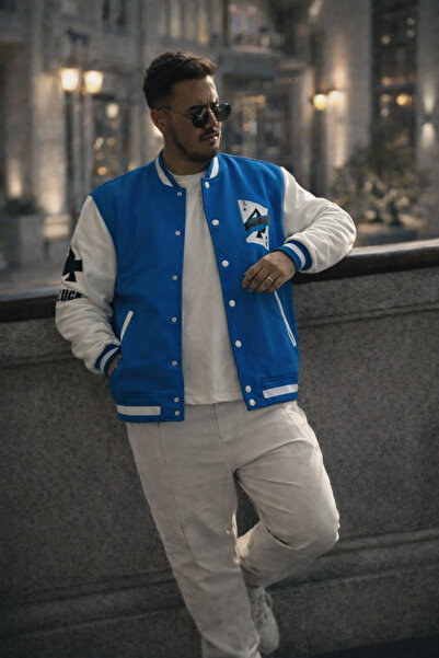 La Roenne Boutique Mavi Erkek Varsity Model Kolej Ceketi | La Rôenne Boutique