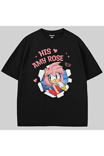 Crazy تي شيرت سونيك هيس آيمي روز قصة فضفاضة