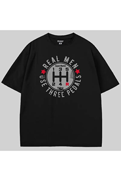 Crazy Real Men Three Pedals Oversized T-Shirt