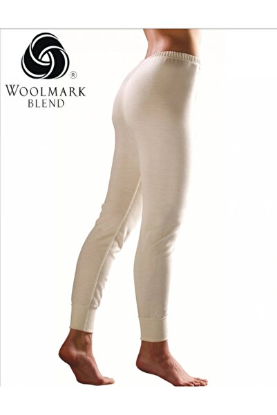 Hasyün جوارب حرارية طويلة للنساء، لون كريمي، 75% صوف ميرينو، إنترلوك (مع هدية)