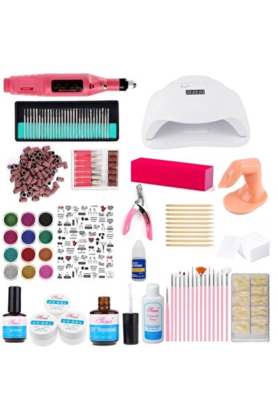 GIRLS CORNER Gel false nails kit, 54w UV LED nail lamp, 20,000 rpm electric n...