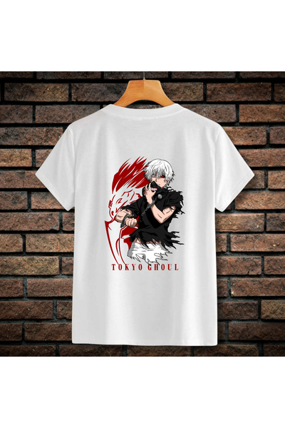 CXO Craft Tricou Barbati cu Broderie si Imprimeu, Ken Kaneki, Bumbac