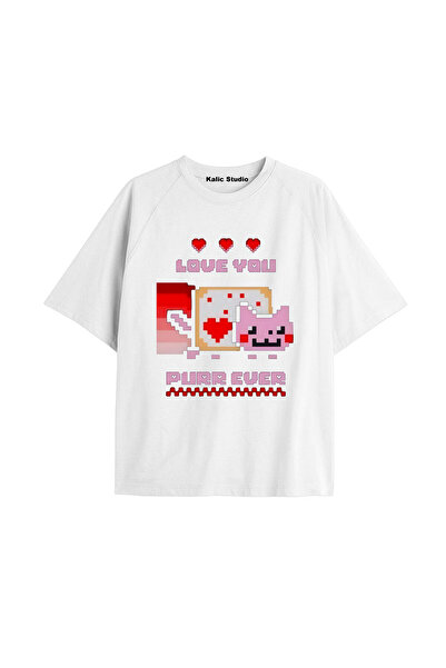 Kalic Studio Nyan Nyan Cat Oversized Unisex T-Shirt White
