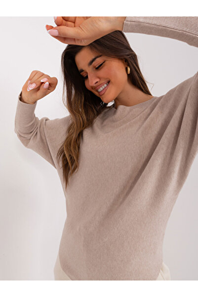 OEM Plain beige knitted sweater - M/L