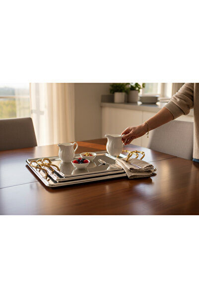 Generic Raghad Steel 3-Piece Rust-Resistant Serving Set