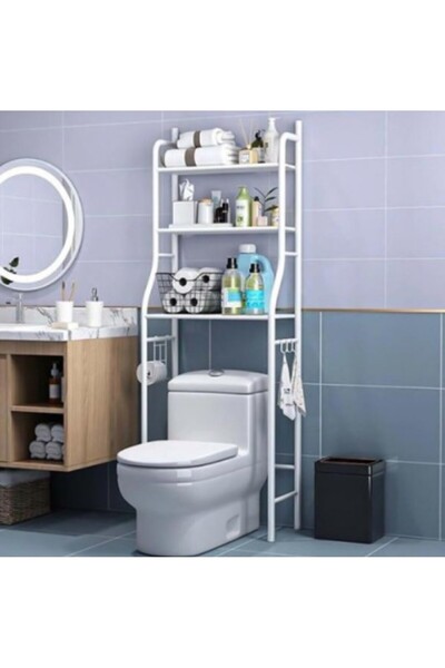 Sale4u Raft de depozitare deasupra toaletei – Organizator de baie cu 3 rafturi