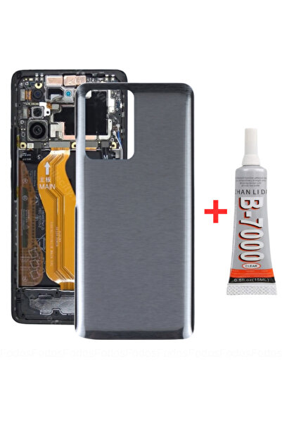 Xiaomi Compatible Mi 11T-Mi11T Pro Rear Battery Battery Cover Glass-Black + B7000 Adhesive