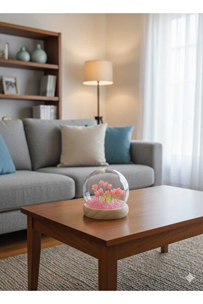 monthiron fanus lale bahçesi tasarımlı gece ve masa lambası kristal taşlı sev...