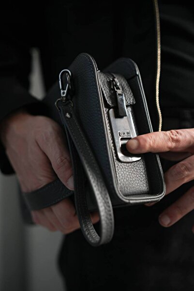 DERKON Spax Genuine Leather Handbag with Fingerprint Reader