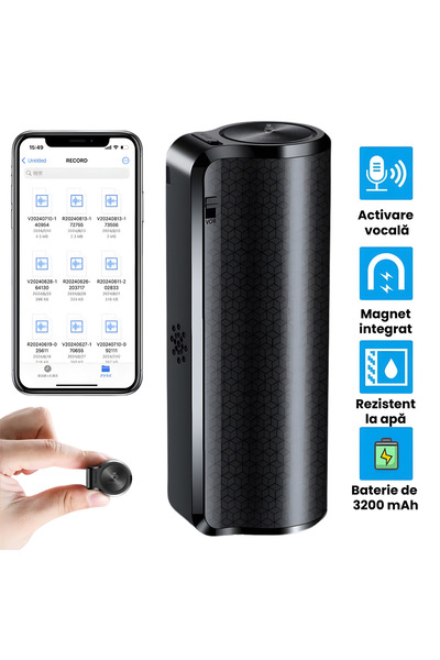 Spionescu Reportofon magnetic profesional cu microfon ascuns - Q70 - 8 GB