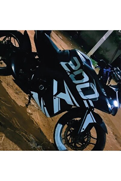 Motiker BAJAJ Pulsar RS200 Beyaz 200 Yazılı Tasarım Sticker Etiket Modeli