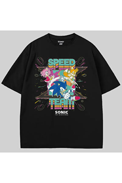 Crazy Tricou Sonic Speed ​​Team supradimensionat