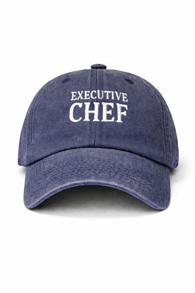 CAP BROS Executive Chef Embroidered Distressed Washed Hat Cap