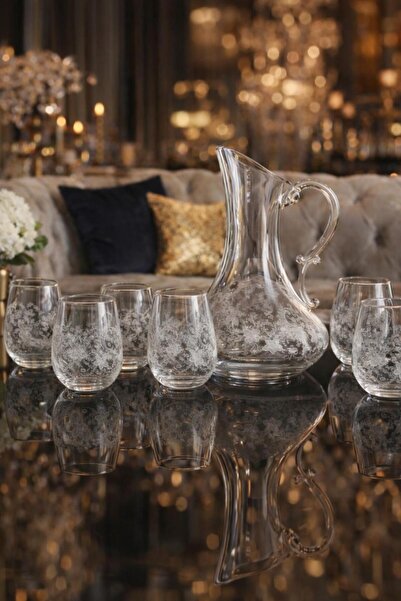 kısmet kristal 7 Piece Water Set, 6 Glasses and Stylish Pitcher Set