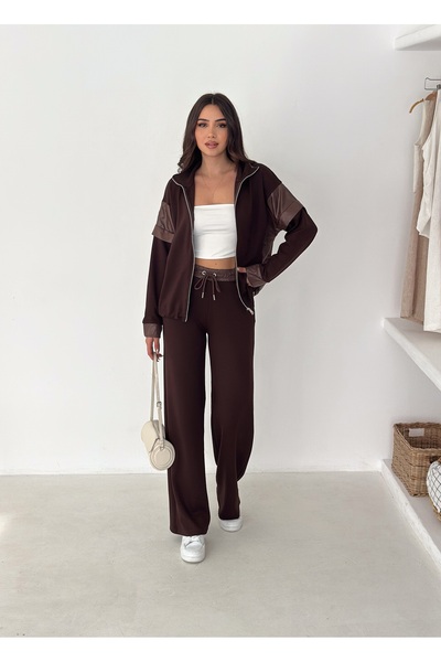 OZIVA KADIN MODAL KUMAŞ PARAŞÜT GARNİLİ FERMUARLI EŞOFMAN TAKIMI