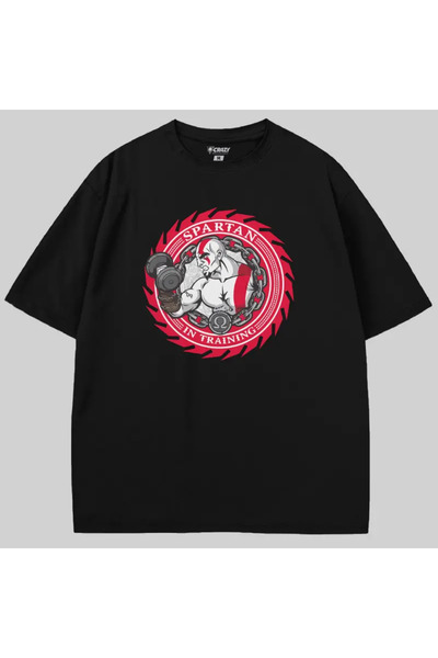Crazy تي شيرت سبارتان إن ترينينج قصة فضفاضة