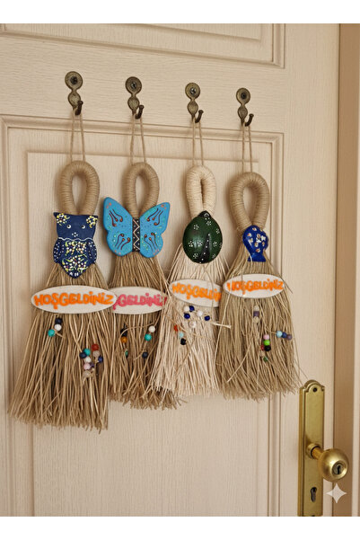 moda marifet زخرفة باب ترحيبية على شكل مكنسة (يتم الشحن بشكل عشوائي)