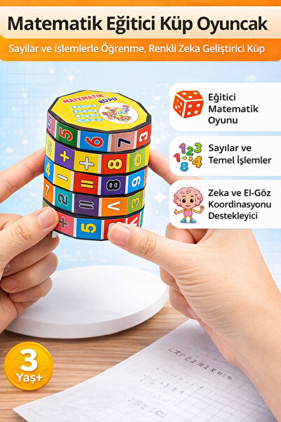Hane Dostu Matematik Eğitici Küp Oyuncak – Sayılar ve İşlemlerle Öğrenme, Ren...