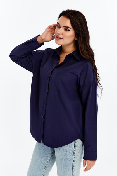 Chago Cămașă lungă din poplin, supradimensionată, cu buzunare, pentru femei