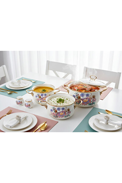 Generic Decorative cookware set with lids – 20/22/24 cm kitchen utensil set