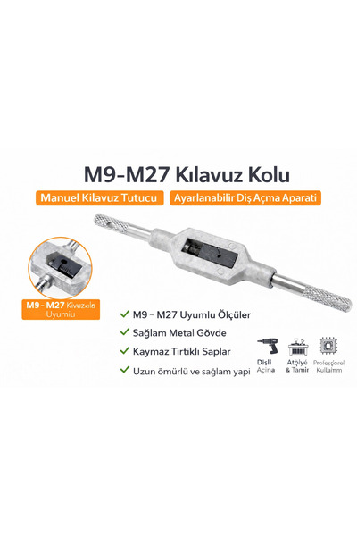 SENBANG M9–M27 Kılavuz Kolu | Manuel Kılavuz Tutucu | Ayarlanabilir Diş Açma ...